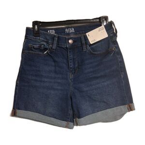 NWT Women's a.n.a High Rise Midi Shorts Size 4 Dark Vortex